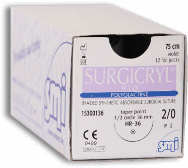 Fil de suture SMI Surgicryl 910 2/0