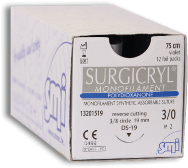Fil de suture SMI Surgicryl PDO 3/0